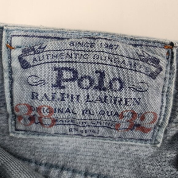 Polo Ralph Lauren Jeans Mens 38x31 Blue Varick Slim Straight Corduroy Denim - Picture 4 of 11
